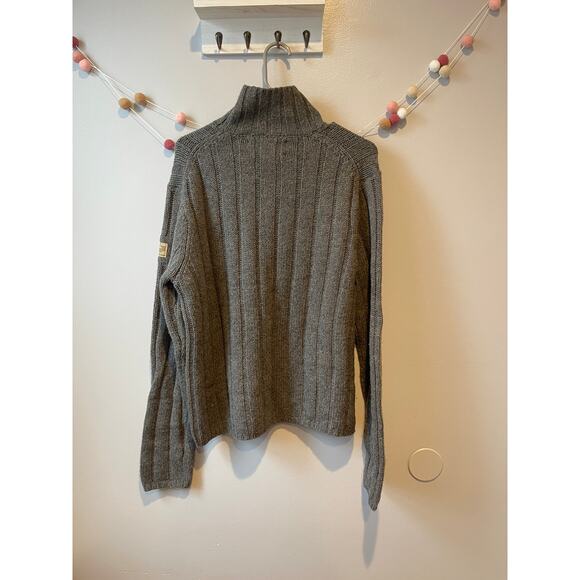 Abercrombie Women’s Fisherman Wool Gray Ribbed Boxy Turtleneck Sweater - Picture 4 of 4